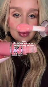 they have a kick of GINGER🌶️🫚for plumping I’m wearing shade 02 Lucky  Moonstone #yslloveshine #ysllipoil #yslbeauty @YSL Beauty