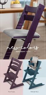 The Stokke Tripp Trapp Adjustable High Chair Now Comes In Plum Purple And Midnight Blue Shop These And Tons More Stokke Tripp Trapp Midnight Blue Plum Purple