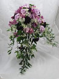 Best value flowers & gifts. Purple Cascading Bridal Bouquet Cascading Bridal Bouquets Wedding Flowers Bridal Bouquet