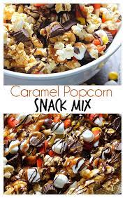 Caramel Popcorn Snack Mix Mandy S Recipe Box Recipe Popcorn Snacks Mix Caramel Popcorn Snack Mix