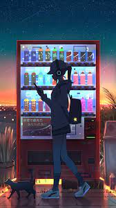 Vending Machine Original 1440x2560 Anime Art Girl Cool Anime Wallpapers Girls Cartoon Art
