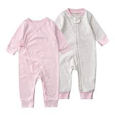 Elkrry Baby Toddler Unisex Pure Cotton Zipper Romper Long Sleeve Onesies Boys Girls Newborn Footless Pajamas Talkingbread Co Il