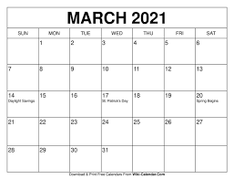 Sometimes it is handy to have a calendar for your current month on your cubical wall. March 2021 Calendar Print Calendar Calendar Printables 2021 Calendar
