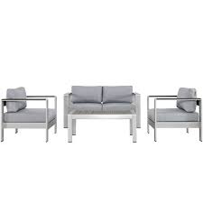 2010s belgian modern sectional sofas. Shore 4 Piece Outdoor Patio Aluminum Sectional Sofa Set Contemporary Modern Furniture Lexmod