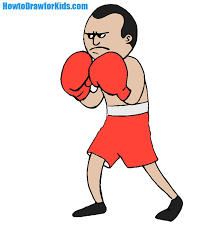 4.the palm of the boxing glove is facing us. How To Draw A Boxer For Kids Easy Drawing Tutorial