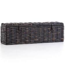 Spacious, wicker baskets store your dishtowels and more. Coastal Black Wash Woven Wicker Storage Trunk In 2021 Wicker Storage Trunk Wicker Wicker Chest
