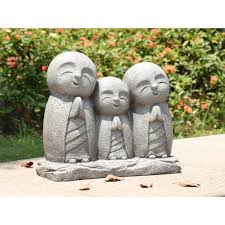 Hi Line Gift Lucky Japanese Jizo Family Praying In 2020 Jizo Japanese Garden Design Garden Statues