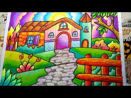 Gambar mewarnai pemandangan dengan crayon gambar mania. Mewarnai Pemandangan Laut Dengan Crayon Coloring And Drawing