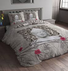 duvet cover pillow case bedding set microfiber sleeptime uk buddha 2 grey dekbedovertrek bed kussensloop