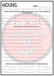A Workbook Consisting Of Worksheets About The Different Parts Of Speech Workbook Activity Reading Hand Out Teach Learn Nouns Worksheet Grammar Workbook Nouns