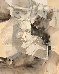 Collage using tissue paper and Mod Podge inspired by Swallows Nest Rock