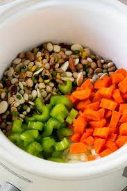 Black Bean Soup From Dried Beans With Ham Dried Beans Carrots Onions And Celery In The Slow Cooker Ham And Bean Soup Bean Soup Dry Beans Recipe