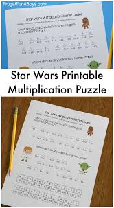 If your kid wants a star wars party, complete with themed food and decorations, to match their superfan status, consider these fun ideas for games to play at their party. Star Wars Multiplication Practice Puzzle For Little Jedis Frugal Fun For Boys And Girls
