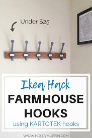Ikea Hack Farmhouse Hooks For Under 25 In 2020 Ikea Hack Ikea Rustic Shelves