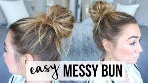 Bangs are always in style, and if you're fortunate enough to have long medium to thick hair, you can easily pull off this style. Easy Messy Bun Tutorial Fine Thin Hair Youtube