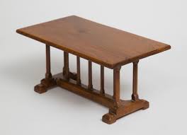 Antique mission oak bookcase rack stickley roycroft c.1915 lakeside crafts shop. English Miniature Arts And Crafts Trestle Table