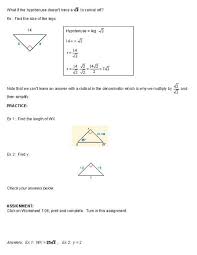 This worksheet contains problems on special right triangles. 29 Special Right Triangles 45 45 90 Worksheet Worksheet Project List