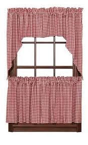 Amazing gallery of interior design and decorating ideas of cafe curtains in living rooms, girl's rooms, bathrooms, laundry/mudrooms, kitchens, boy's rooms by elite interior designers. Red Check Gingham Cafe Curtains Tier Set Valance Kitchen New Homemade Curtains Simple Curtains Diy Curtains