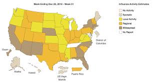 U S Flu Map 11 States Now Experiencing Widespread Flu