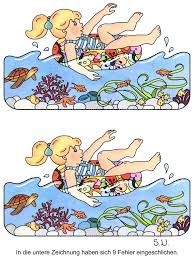 Das sind die kniffligen fehlersuchbilder. Fehlersuchbild Kind Schwimmt Mit Reifen Im Meer Bilderratsel Fehlersuchbild Ratsel Fur Kinder Kinder Schwimmen