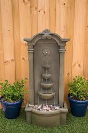 Resin Santiago Floor Fountain With Light Outdoor Wall Fountains Fountains Outdoor Indoor Floor Fountains
