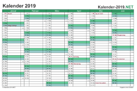 Lesen sie jetzt „kalenderblatt 2021: Excel Kalender 2019 Kostenlos
