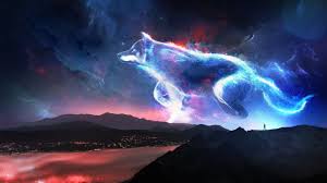 wallpaper wolf nebula surreal hd