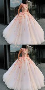Flower Applique Prom Dresses Ball Gown Puffy Women Quinceanera Dress Bw93726 Ball Gowns Wedding Ball Dresses Princess Prom Dresses
