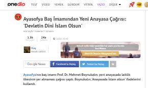 Mehmet boynukalın, yeni anayasa tartışmalarıyla ilgili olarak 1921 ve 24 anayasalarında devletin dini i̇slam'dı ve laiklik yoktu. Laikci Cevreler Cilgina Dondu Ayasofya Camii Bas Imami Prof Boynukalin Musumanlarin Sesi Oldu