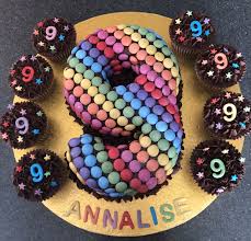 Chocolate Birthday Cake For 9 Year Old Boy 9th Ninth Smartie Rainbow Number Chocolate Cupcakes Birthday Cake 6 Geburtstagskuchen Schokoladen Geburtstagskuchen Geburtstagstorten Madchen