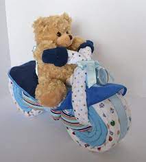 Motorcycle Bike Diaper Cake Baby Shower Gift Centerpiece Sports Baby Boy Boy Baby Shower Centerpieces Teddy Bear Baby Shower Theme Baby Bear Baby Shower