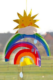 Kostenlose Tanzender Regenbogen Zum Basteln Basteln Fruhling Kinder Mobile Basteln Mit Kindern Basteln Fruhling