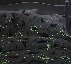 Black And White Twin Bedding Boy Glow In The Dark Bedding For Kids Looks Normal In Daylight Glows At Night Dark Bedding Rocket Ship Bedding Flannel Bedding