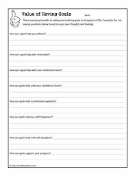 Value Of Having Goals Therapy Worksheets 6th Grade Activities Social Thinking