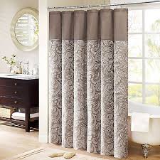 Madison Park Aubrey Extra Long 72 Inch X 96 Inch Shower Curtain In Brown Paisley Shower Curtain Long Shower Curtains Extra Long Shower Curtain