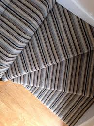 Striped Carpet Fitted On Turned Stairs Fitted By Victoria Carpets Striped Carpets Stair Runner Carpet Striped Carpet Stairs