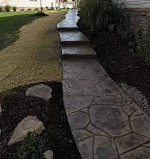 Arizona Flagstone Stamped Walkway W Detailed Steps Stamped Concrete Walkway Concrete Walkway Walkway