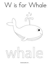 This narwhal is toothed whale coloring pageready to print and paint for your kids. W Is For Whale Coloring Page Twisty Noodle
