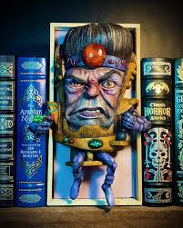 What do you guys think? Should I put MODOK in the bookshelf??? He's still  available, if anyone is SERIOUSLY interested , please message me.  #marvelcomics #marveltradingcards #marvelvillains