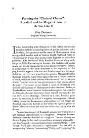 Forming the "Chain of Chains": Rosalind and the Magic of Love in As You  Like It