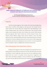 Makanan seimbang mengandungi kombinasi pelbagai jenis makanan untuk memberi kita semua zat makanan yang diperlukan oleh tubuh. Pdf Robot Manusia Humanoid Vs Pramusaji Satu Cabaran Yang Dihadapi Oleh Industri Makanan Dan Minuman