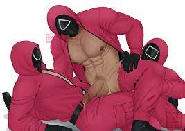 2021 3boys circle (squid game) gay male only male penetrated moya  komnata netflix pink guard precum square (squid game) squid game tagme  triangle (squid game) white background yaoi 