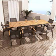 salon de jardin 10 places alu composite par squareline salon de jardin bois salon de jardin aluminium salon de jardin metal