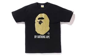 pre owned bape glitter by bathing tee black gold modesens