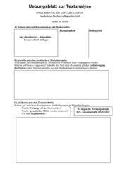 Unterrichtsmaterial deutsch gymnasium/fos klasse 10. Deutsch Arbeitsmaterialien Textanalyse Textbeschreibung 4teachers De