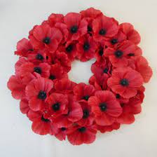 Remembrance Day Poppy Wreath 40cm | Artificial Flowers