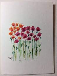 Tiny Flowers Watercolor Card Hand