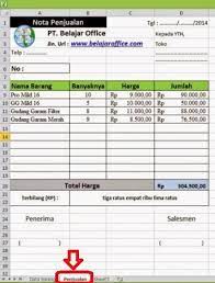 Bentuknya memang paling kecil, jadi penggunaanya hanya untuk nota belanja pada. Download Contoh Nota Penjualan Dengan Rumus Excel Belajar Office