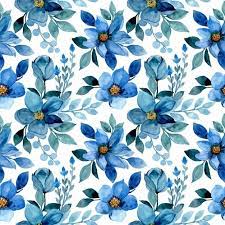 Check out this cool pattern perfect for backgrounds wallpapers and more! Seamless Pattern With Blue Flower Watercolor Blue Flower Painting Blue Flower Art Blue Flower Watercolor