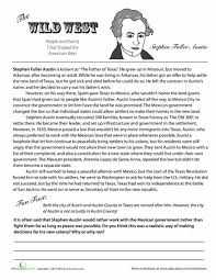 The Wild West Stephen Austin Worksheet Education Com Social Studies Worksheets 4th Grade Social Studies Social Studies